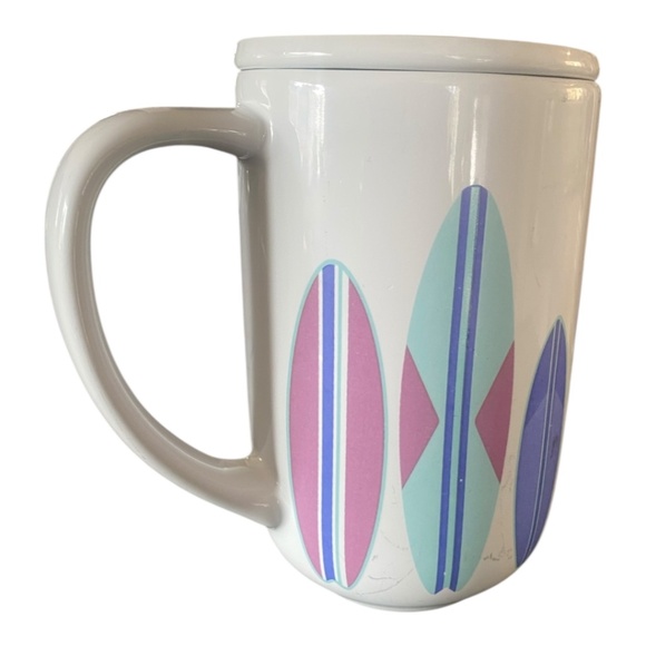 DAVIDsTEA Nordic mug with lid. *retired design* Surfboards & sharks - Picture 6 of 16